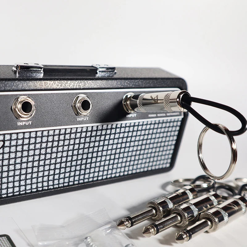 Music Key Storage Frame Fender Guitar Wall Mount Key Ring Holder Vintage Vintage Amp Key Ring Holder Home Decoration Gift 2.0