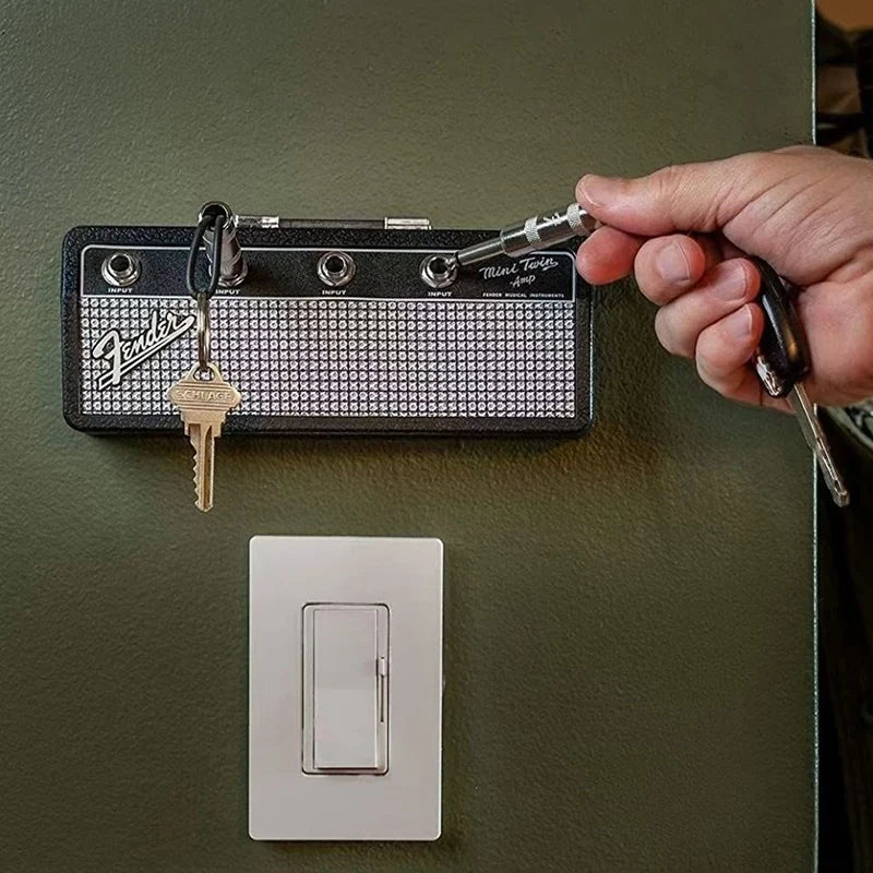 Music Key Storage Frame Fender Guitar Wall Mount Key Ring Holder Vintage Vintage Amp Key Ring Holder Home Decoration Gift 2.0